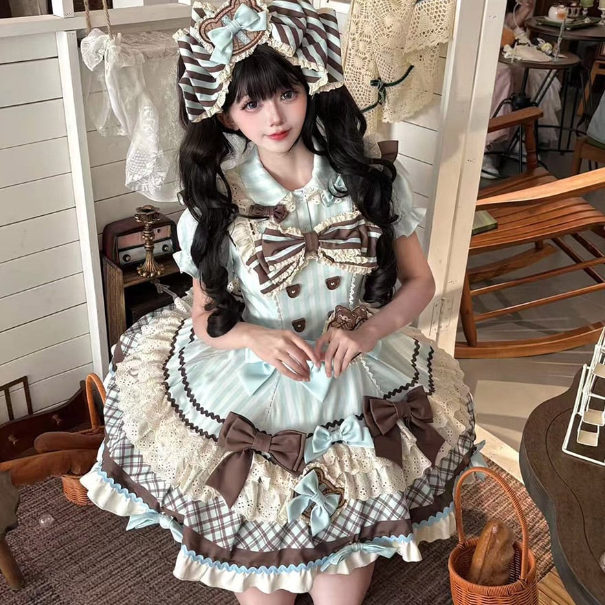 甘ロリ カチューシャ チョコミント×リボン×ヘッドドレス｜WithU