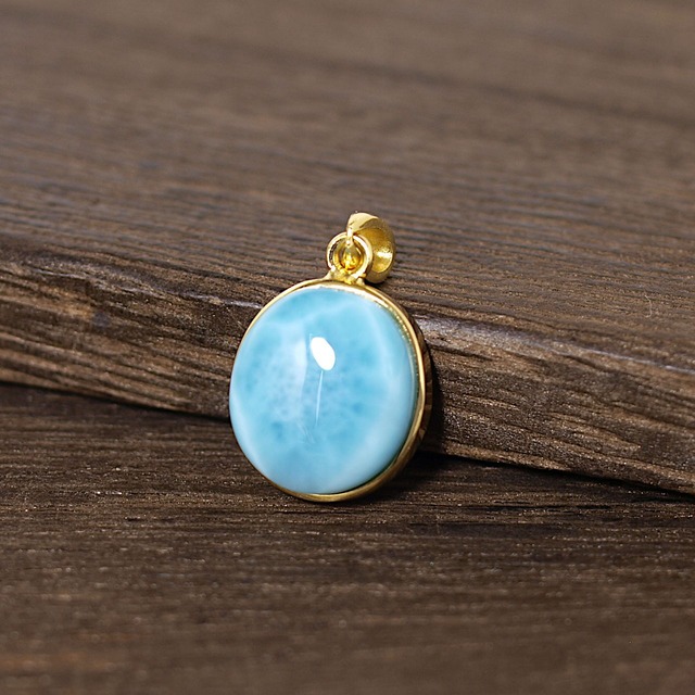 【一点物】ラリマーオーバルK18GFペンダントトップN0.3