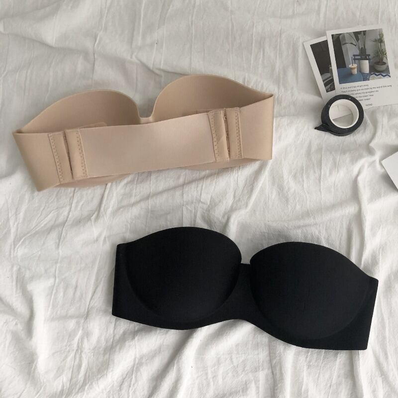 目に見えないシームレスなオールマッチバックストラップレス下着女性が滑り止めアッパーサポート美しいバックブラ、ショルダーラップチェストチューブトップを集めます 1号婦人75155976348