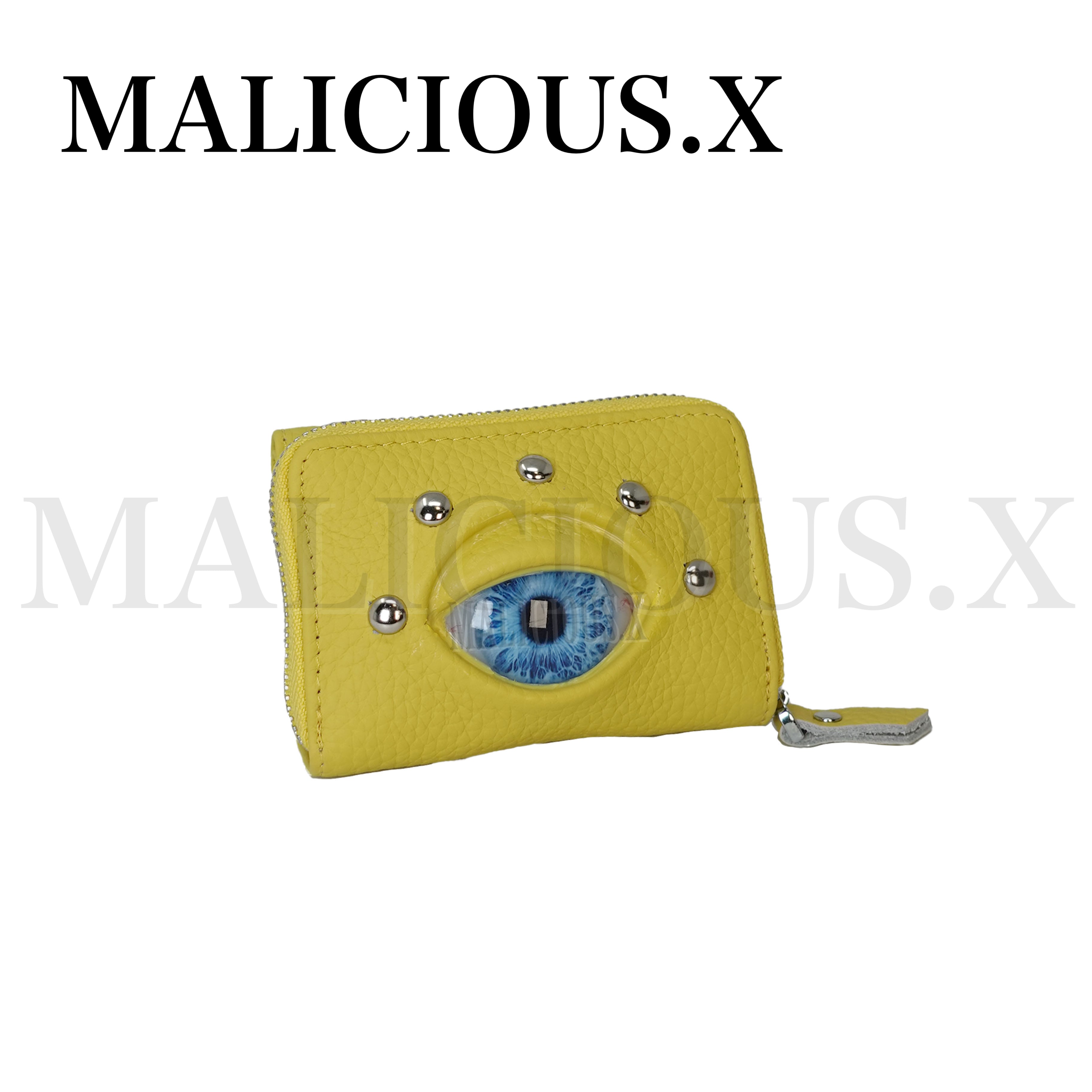 Eye Tri-folding mini wallet(Yellow) / Blue | MALICIOUS.X