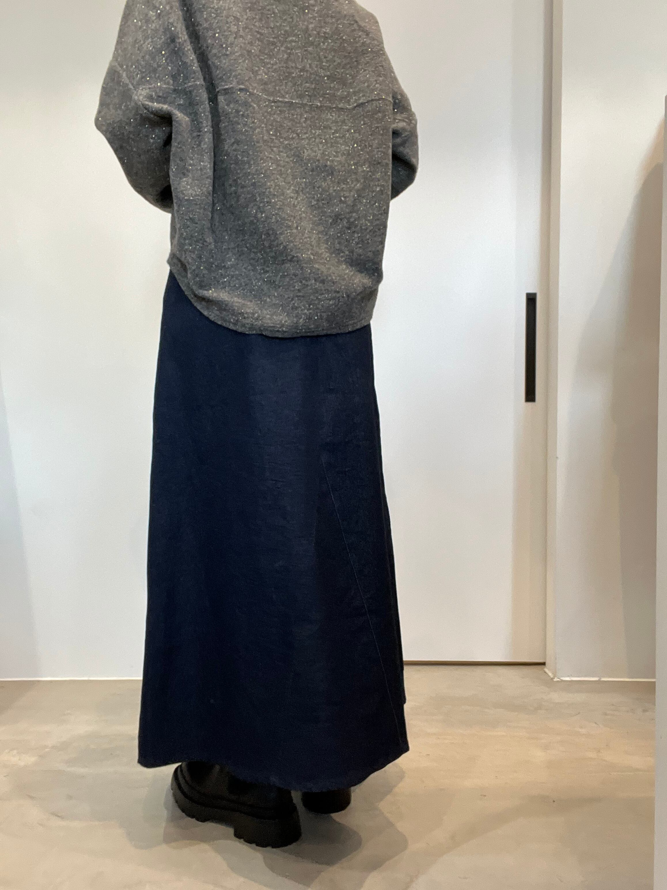 【SELECT】オーガンジー切替ストレッチタックスカート