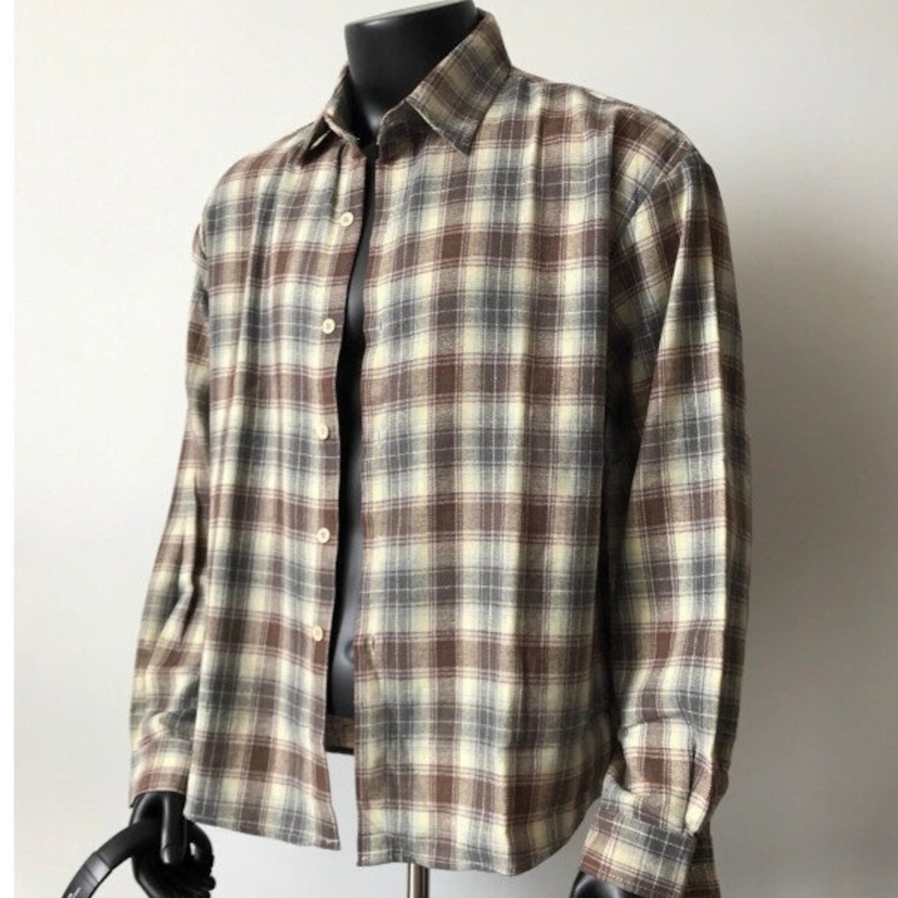 チェックシャツメンズロングシャツジャケット