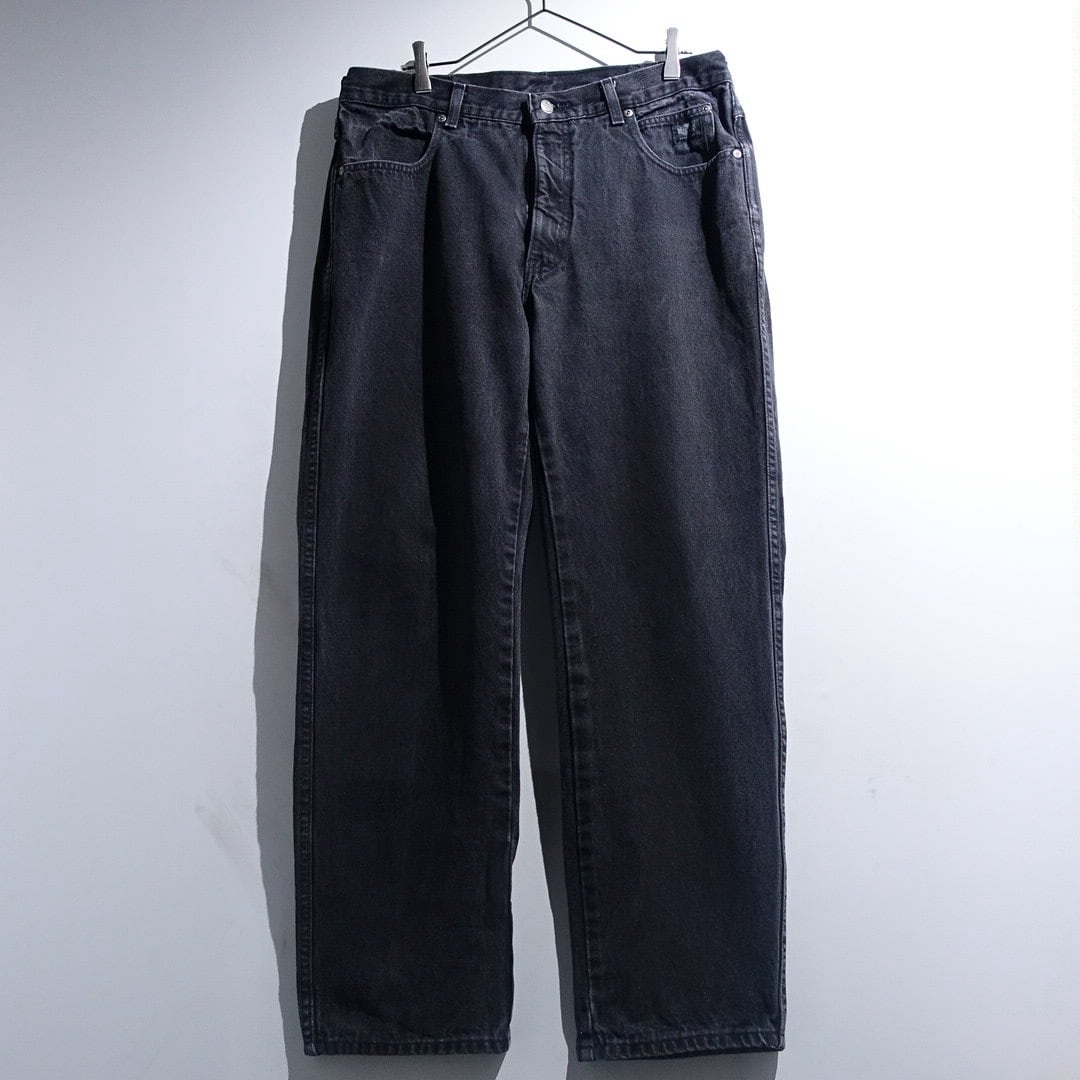 90s "Harley-Davidson" Black Wide Straight Denim Pants