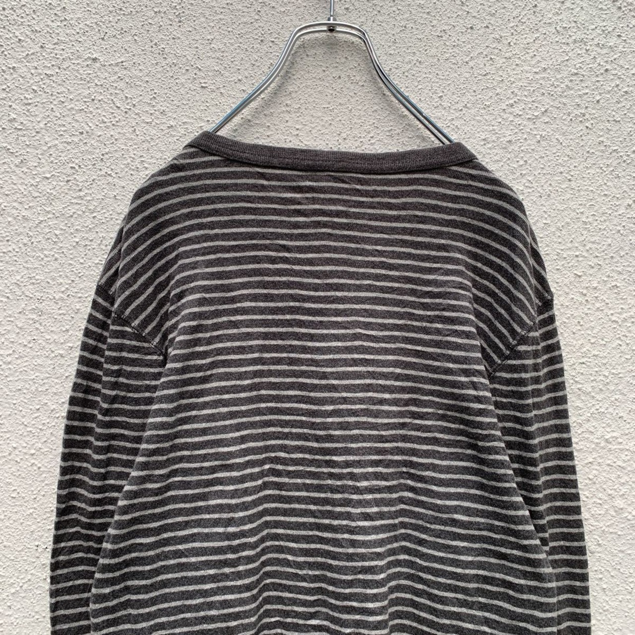 GAP ロングスリーブTシャツ S グレー ボーダー ギャップ ロンT 古着卸 
