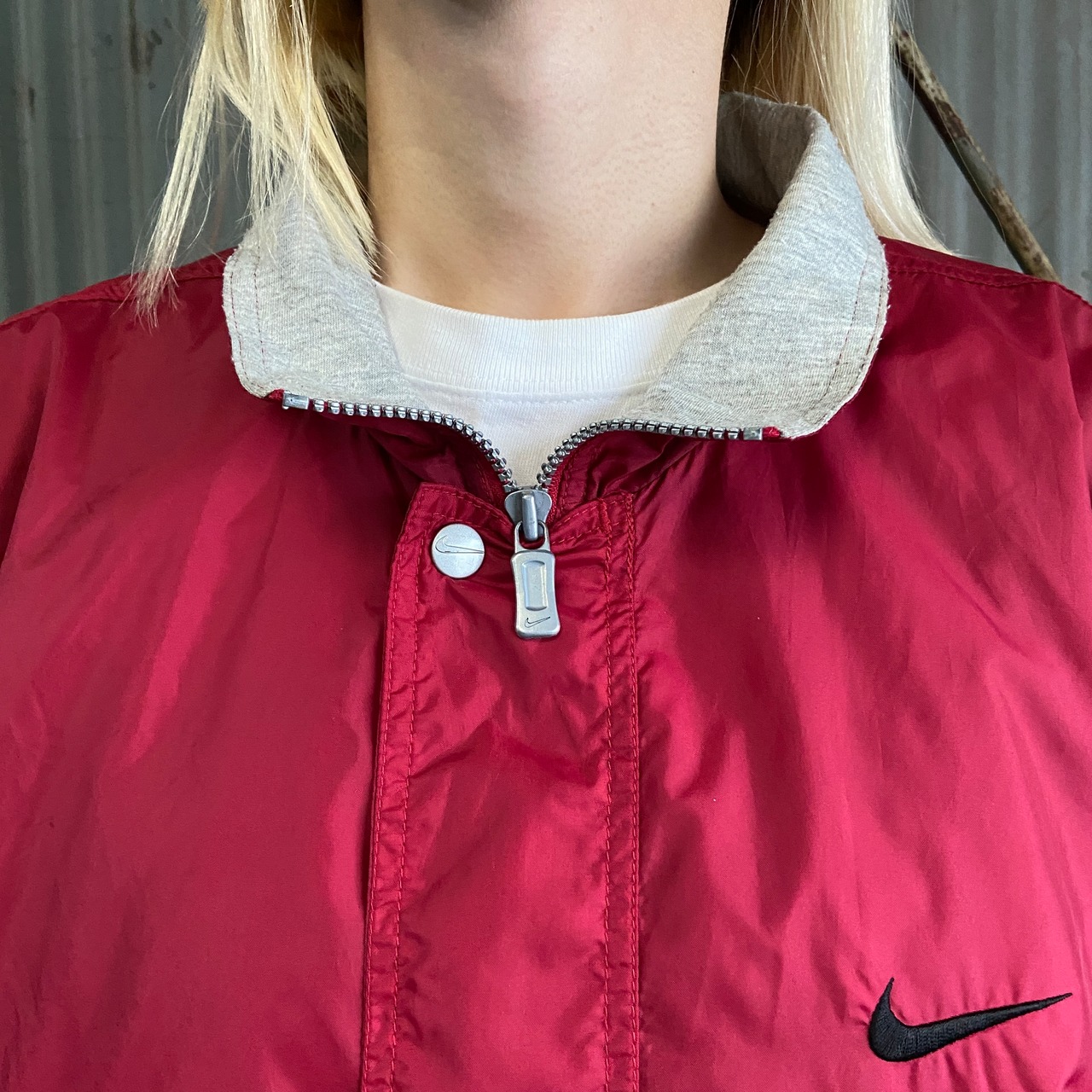 90年代 NIKE ナイキ ワンポイント刺繍 ナイロンジャケット メンズM 