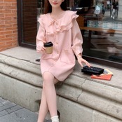 Powder Pink Doll Collar Dress 5005