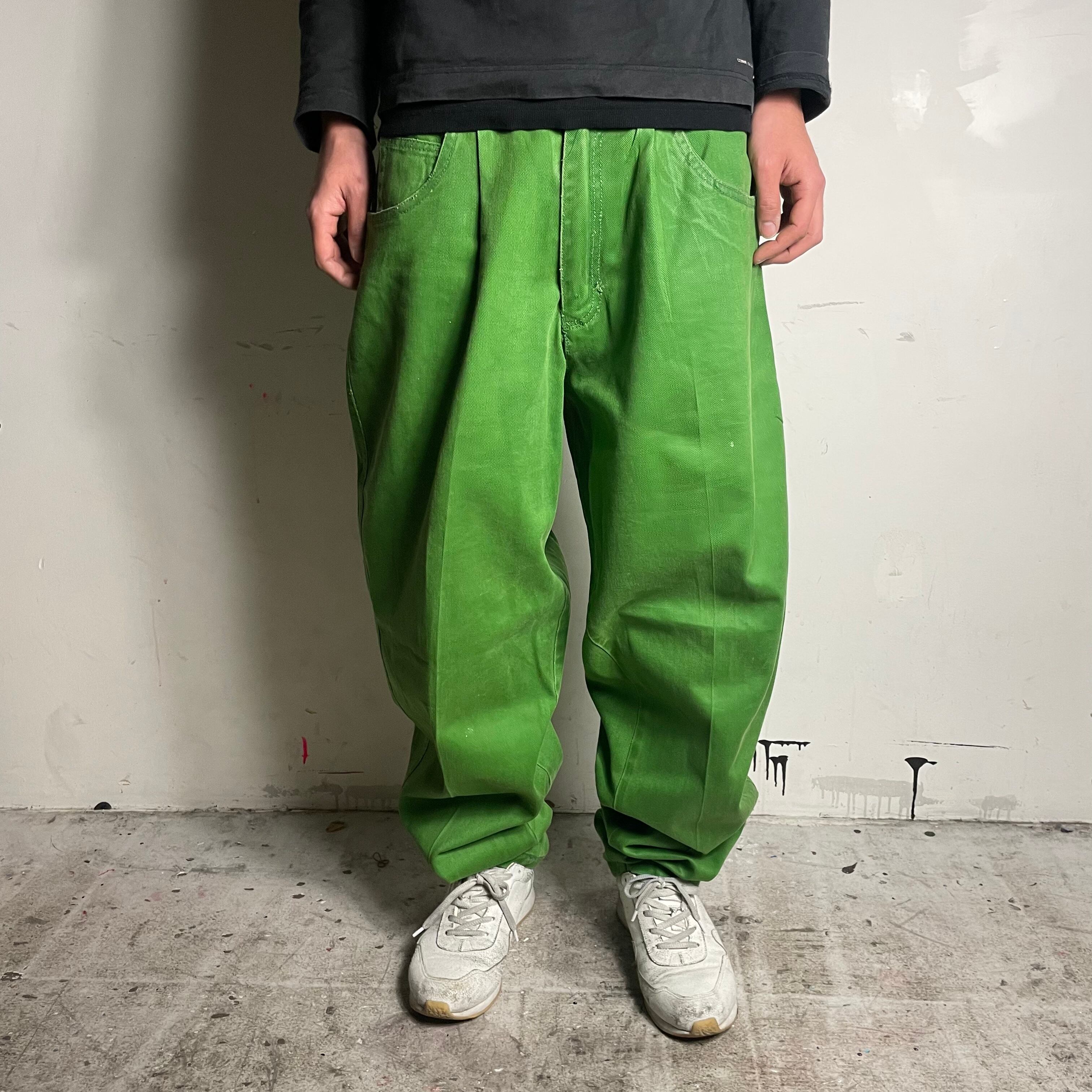 80's GREEN WIDE DENIM