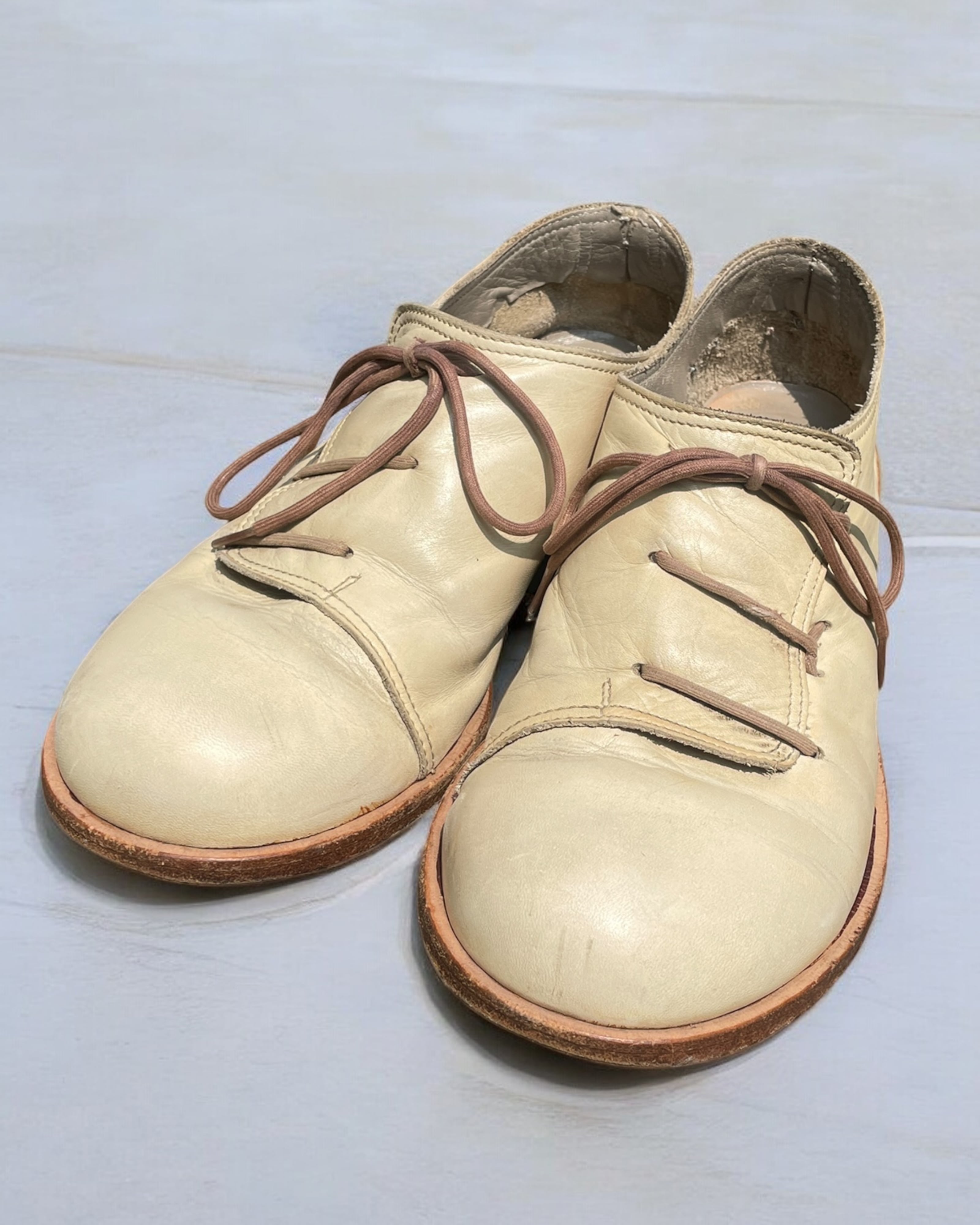 靴 00s Mihara Yasuhiro Crape Sole Shoes Mihara Yasuhiro 90-00s Crepe Sole Leather Derby Shoes | Atelier Accord