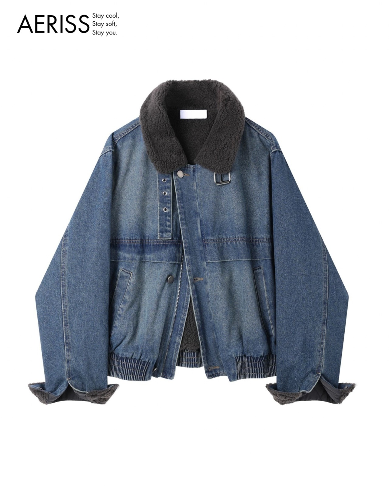 ウォームボアデニムショートジャケット 2color A0694 - 1