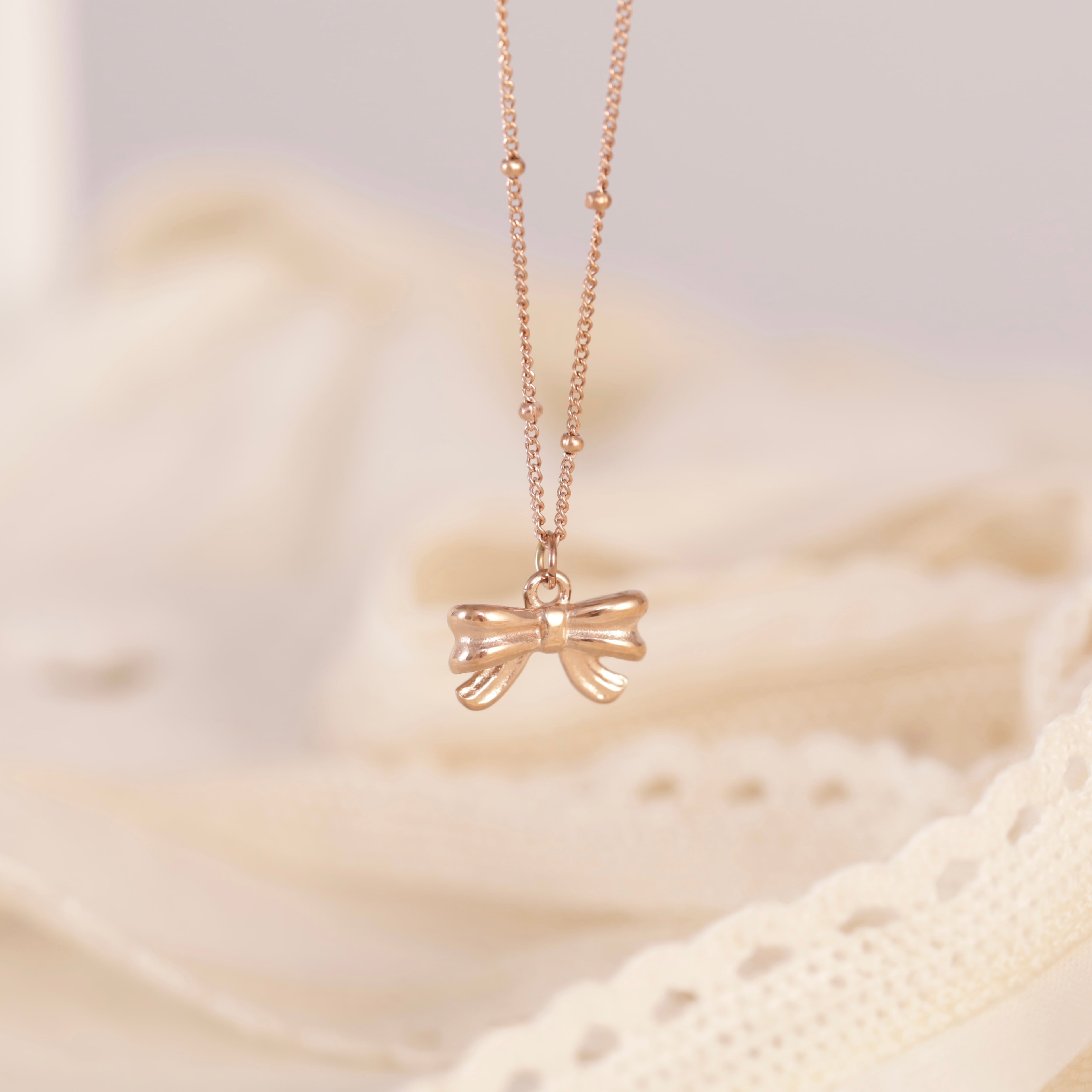 316L stud ribbon necklace #n46 | apire