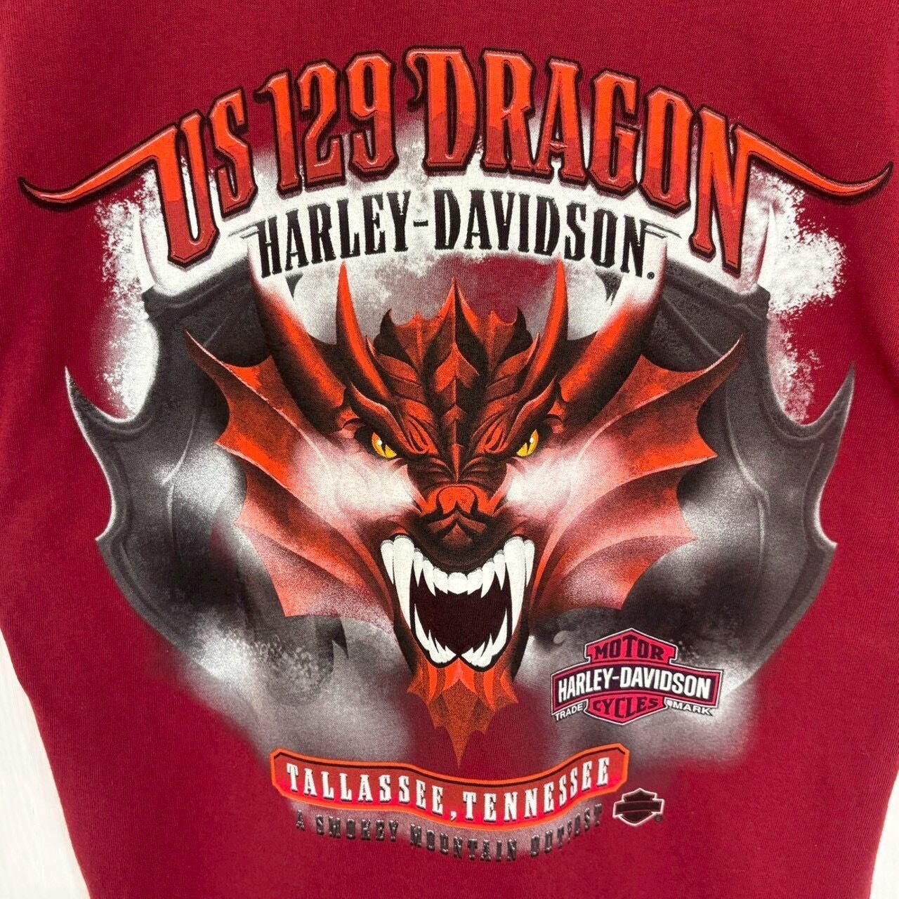 HARLEY DAVIDSON ハーレーダビッドソン Tシャツ M バックロゴ ドラゴン