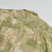 J2 Mr.JUNKO ミスタージュンコ コシノジュンコ 総柄 半袖 シャツ M-Lサイズ程度/グリーン 緑系/メンズ ビンテージ