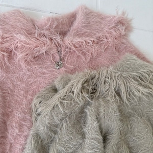 キラキラBIGカラーダブルジップニットトップス_LN03647