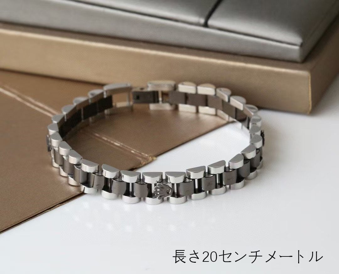 クラウンチタン鋼ブレスレット メンズ シンプルデザイン 個性的で軽奢