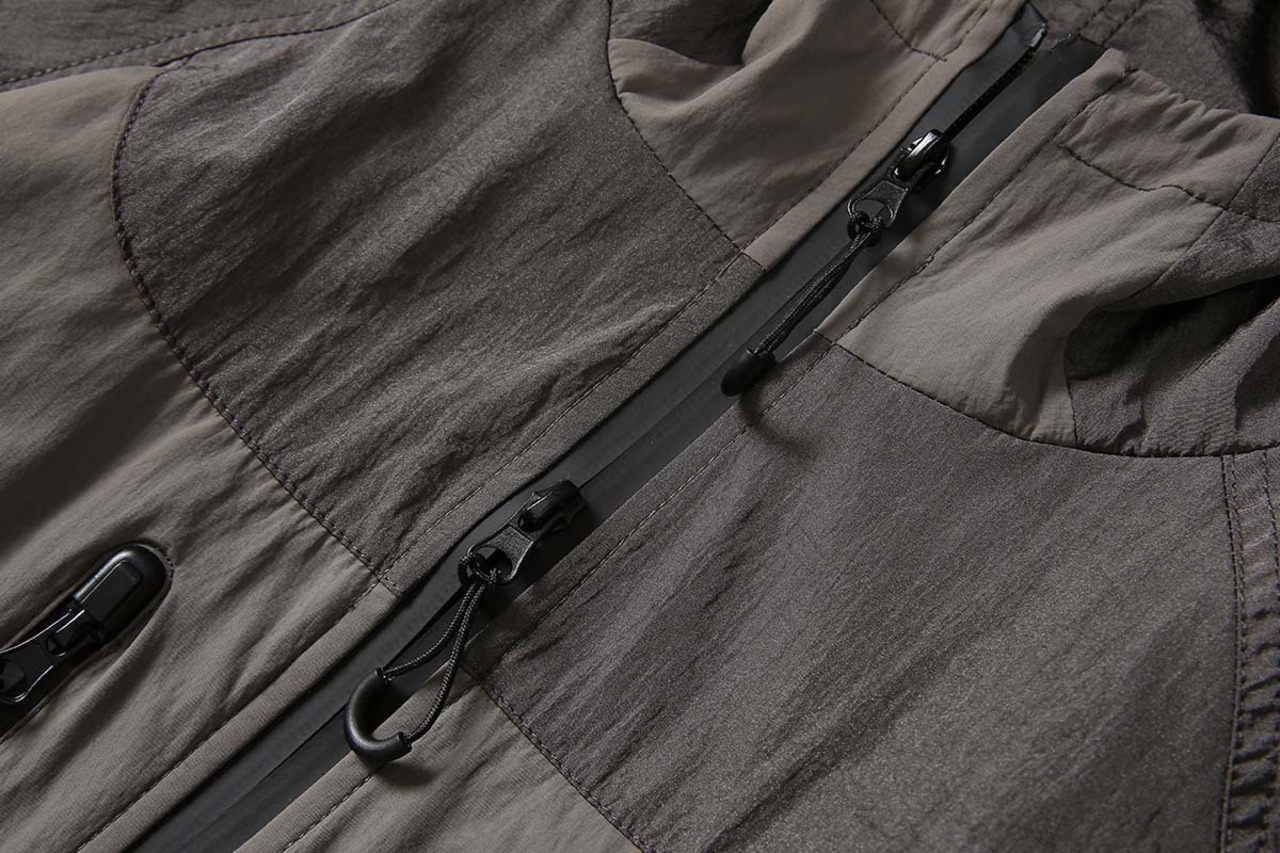 カラーブロックフーデッドジャケット