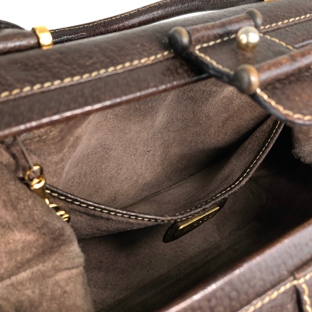 GUCCI グッチ ハンドバッグ ブラウン レザー がま口 vintage ヴィンテージ オールド fva3h4