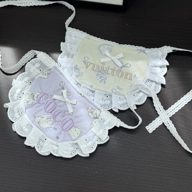 【予約】Mini Rabbit bib(2color) 〘 ネーム刺繍 〙