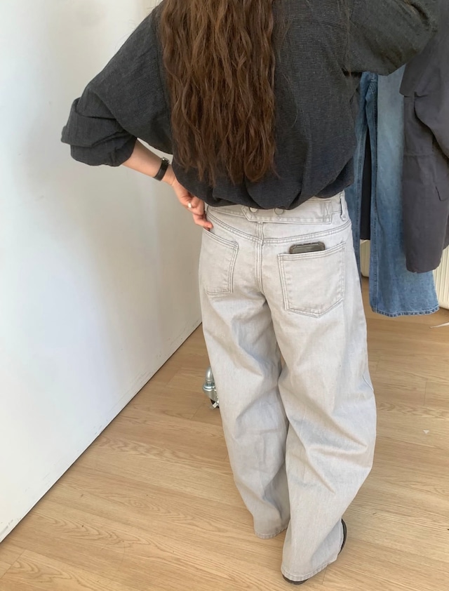 (予約) taffeta / Ash color denim pants 2color