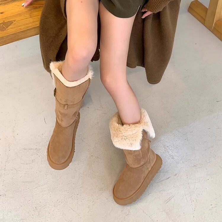 2Way ムートンブーツ 22.5〜25.0cm ファー ロングブーツ ファーブーツ