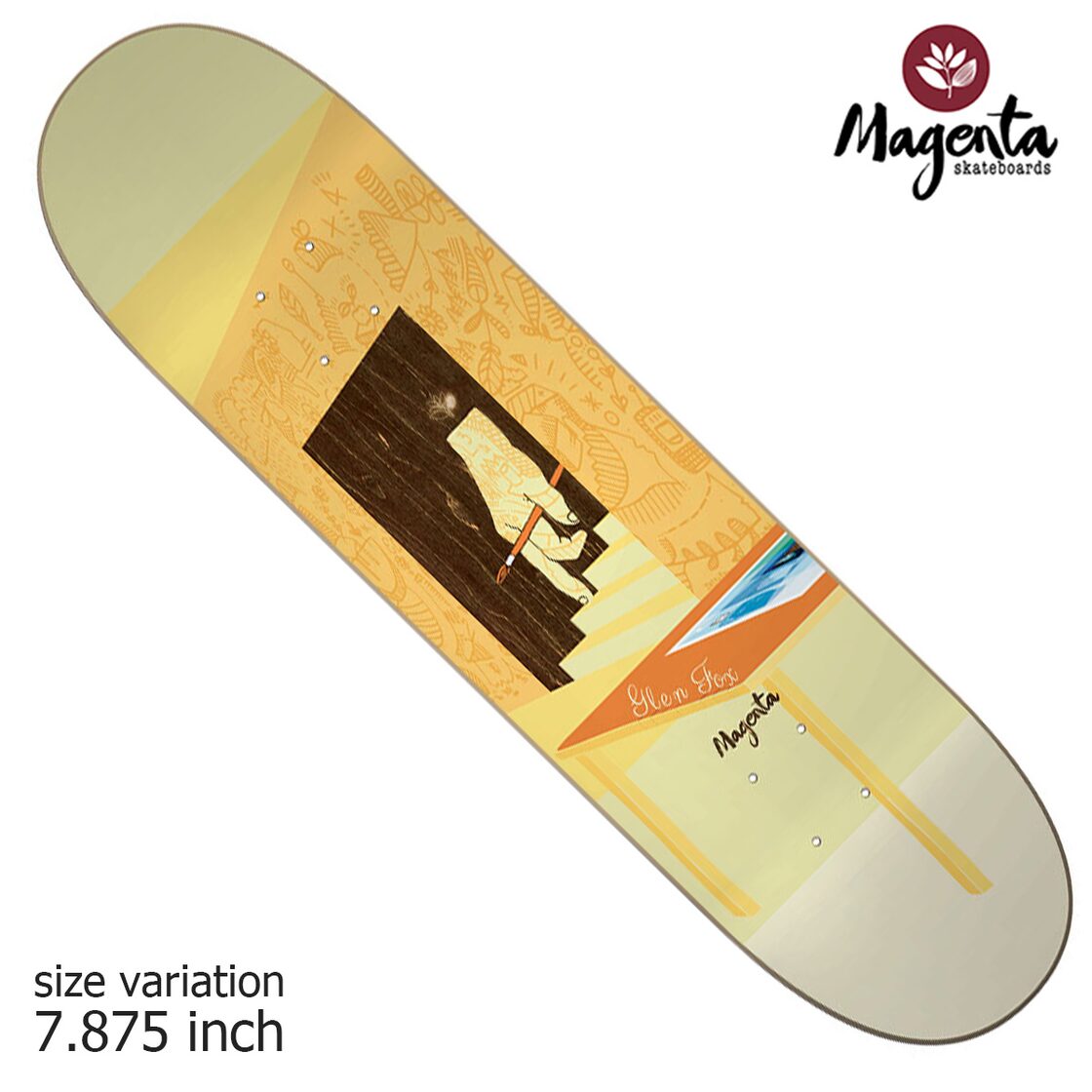 MAGENTA GLEN FOX 7.875 inch マゼンタ デッキ スケートボード 