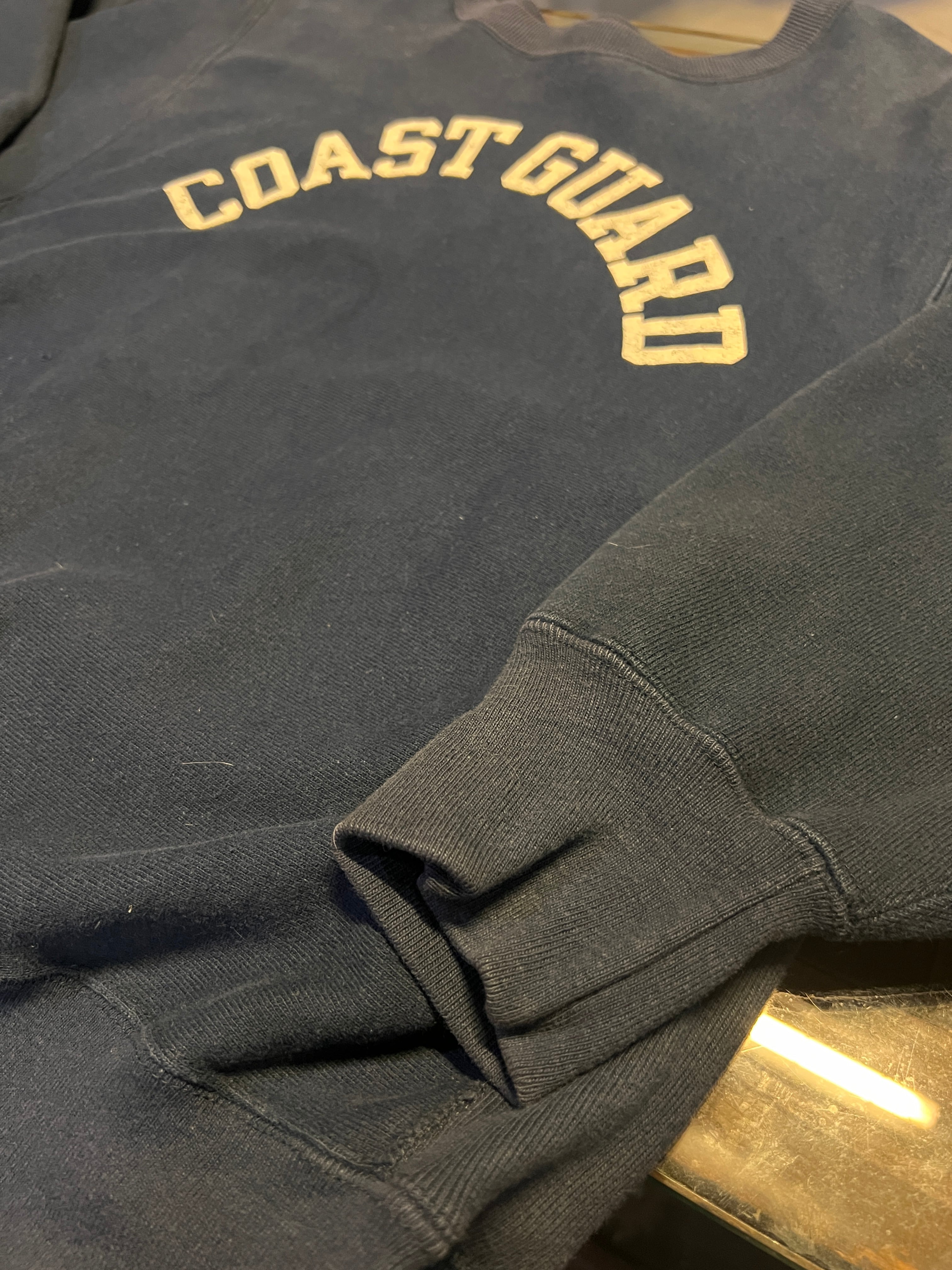 80s Champion Reverse Weave “COAST GUARD” Print Sweatshirt / Made