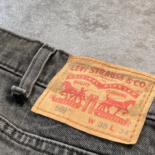【W38 L34】 usa levi's black リーバイス 569 詳細写真3