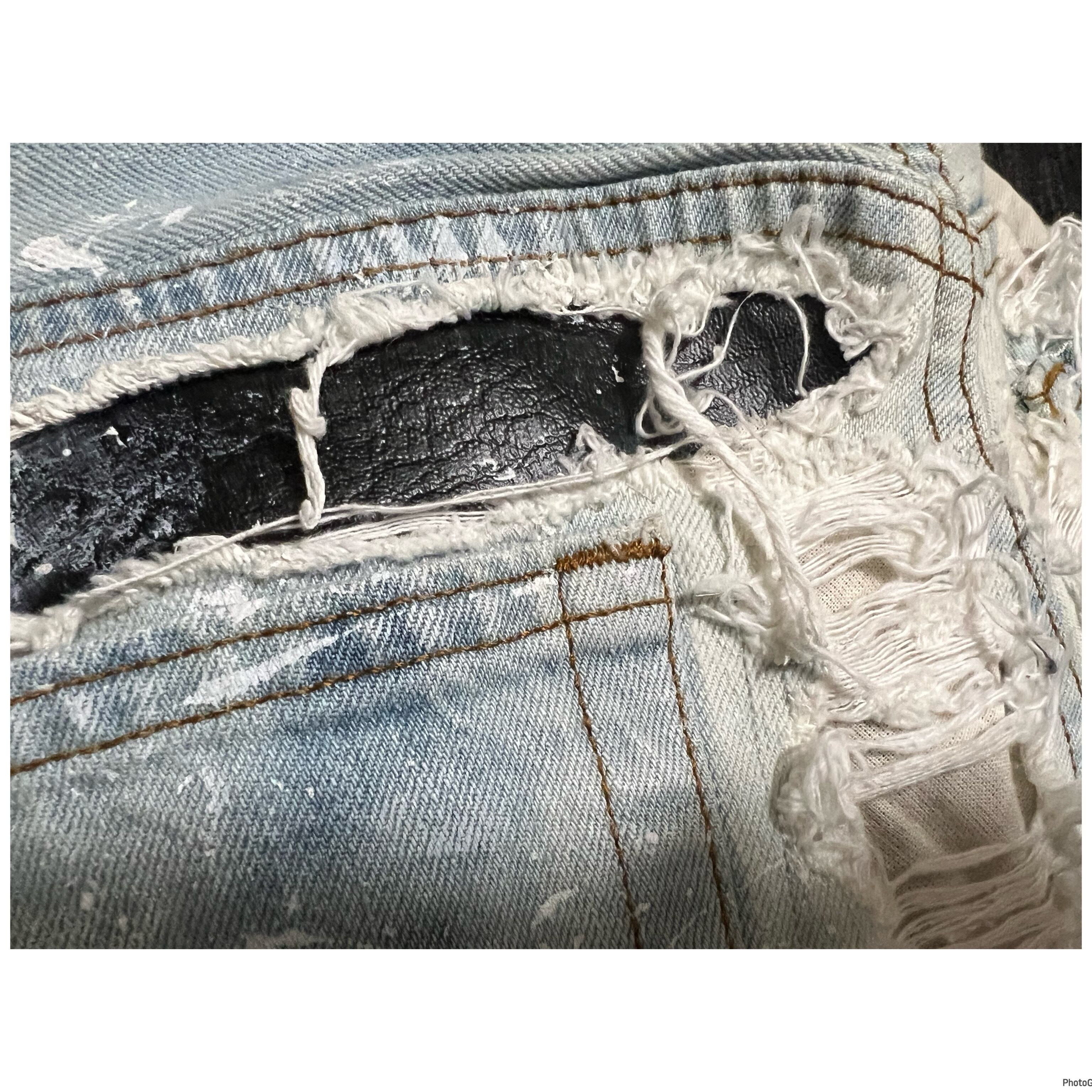 定価57200円 INNOCENCE NY レザーリペアダメージ加工デニム 34 | Men 