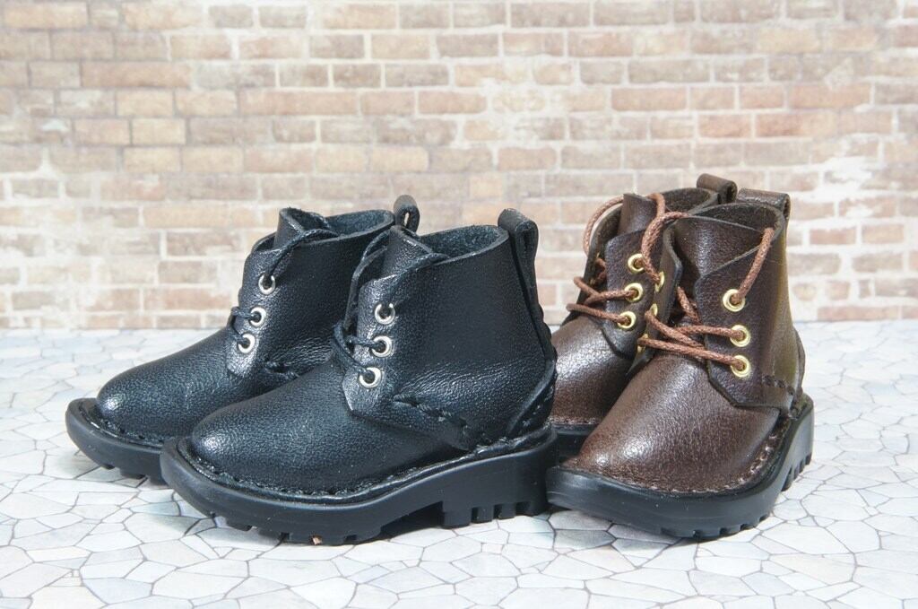 本革：ドールシューズ／セミロングブーツ／ライムグリーン／オビツ30