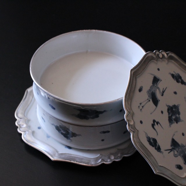 古舞鶴　本銀　四方輪花重