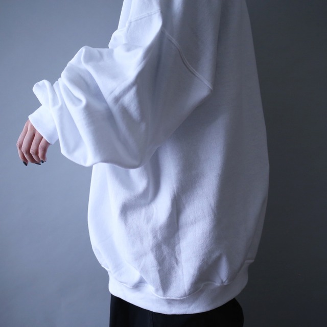 "小鳥" good printed XXXL super over silhouette white sweatshirt