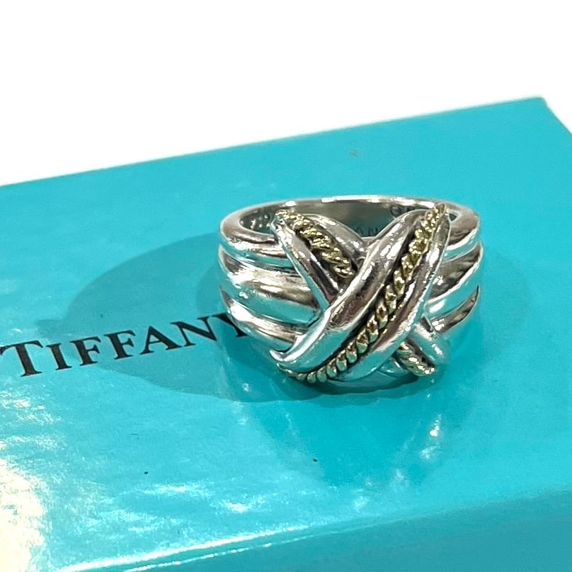 TIFFANY & Co.】【14号】2888シグネチャー リング／SV925・750