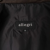 allegri アレグリ スエード風 フェイクレザー ハーフコート フード収納 48(L) /メンズ/ダークブラウン