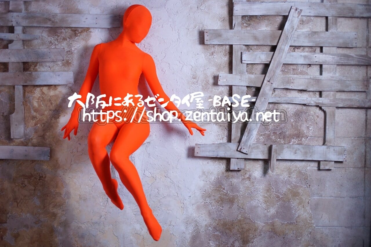 【新品】全身タイツ 光沢 ツルスベ ゼンタイ オレンジ　Lサイズ ZENTAI ゼンタイ（全身タイツ）2020 | Envelopper