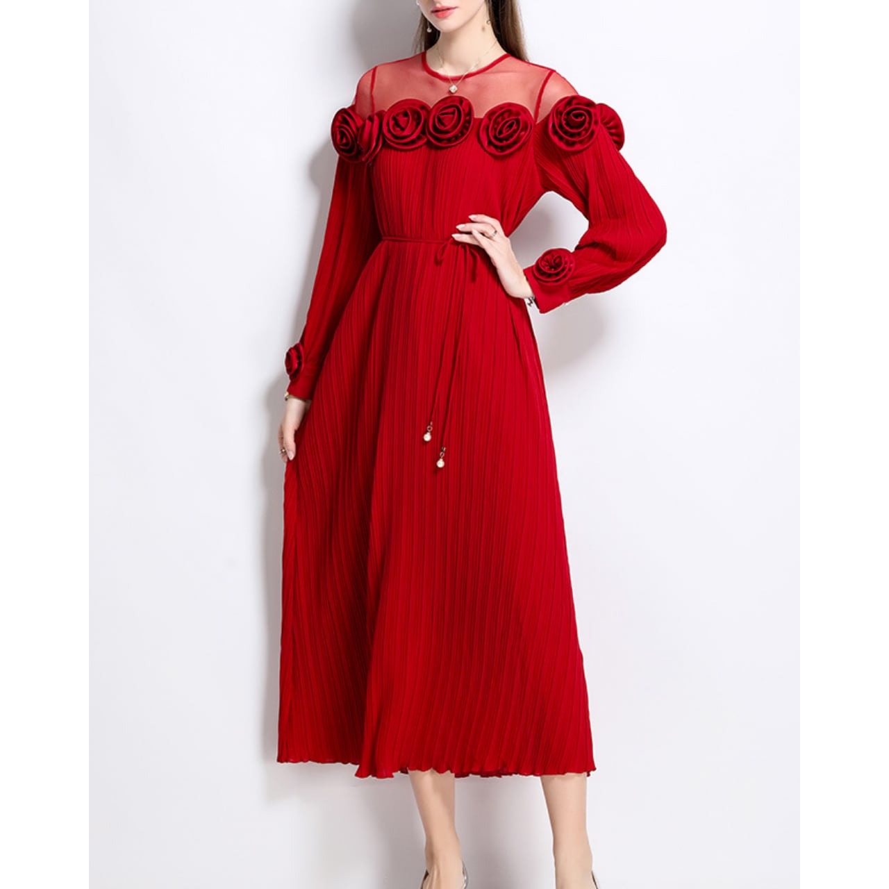 ローズプリーツロマンワンピース L1773