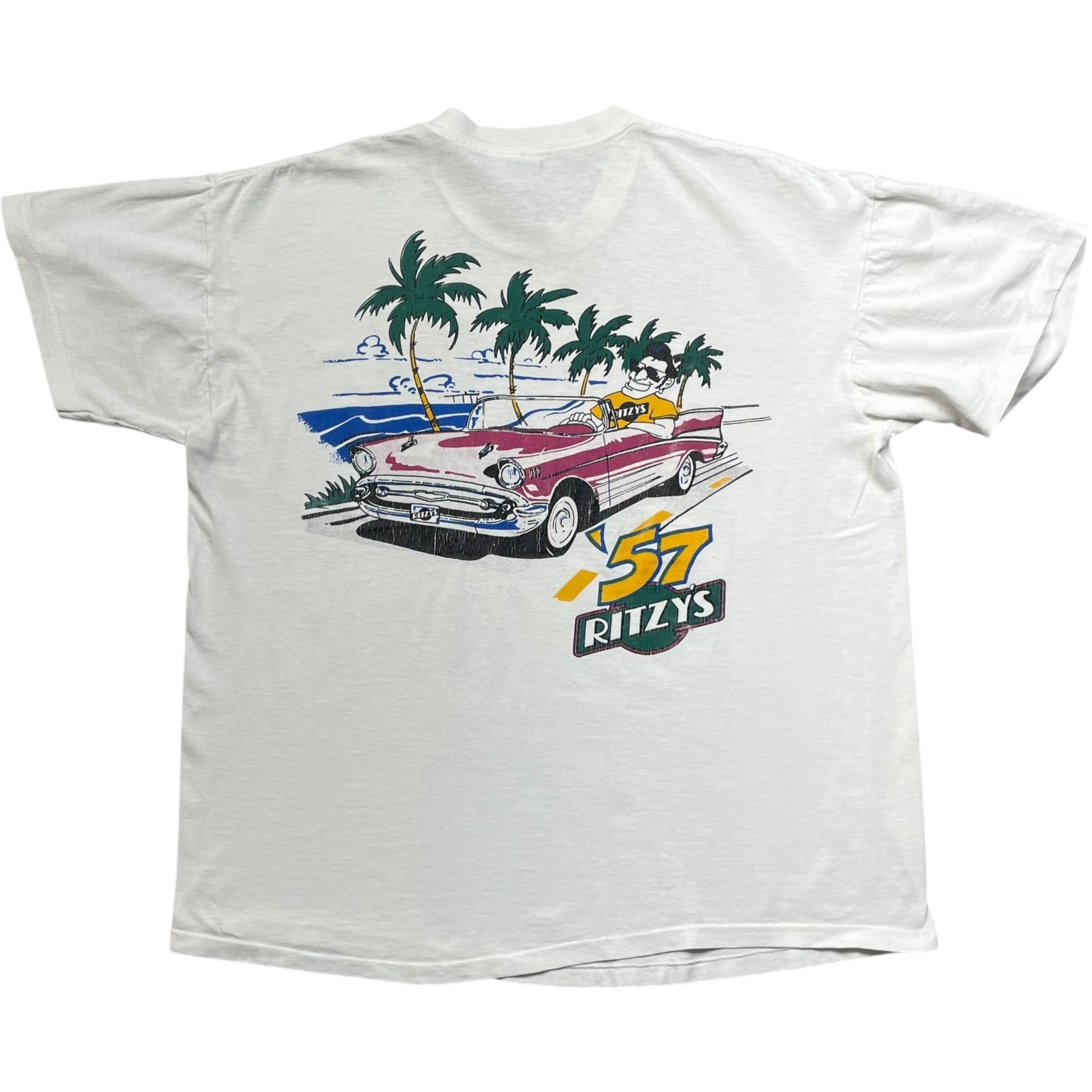 《L》 AMERICA’S FINEST Tシャツ 飲食店 プリント ホワイト USA製 90年代 vintage no.8678