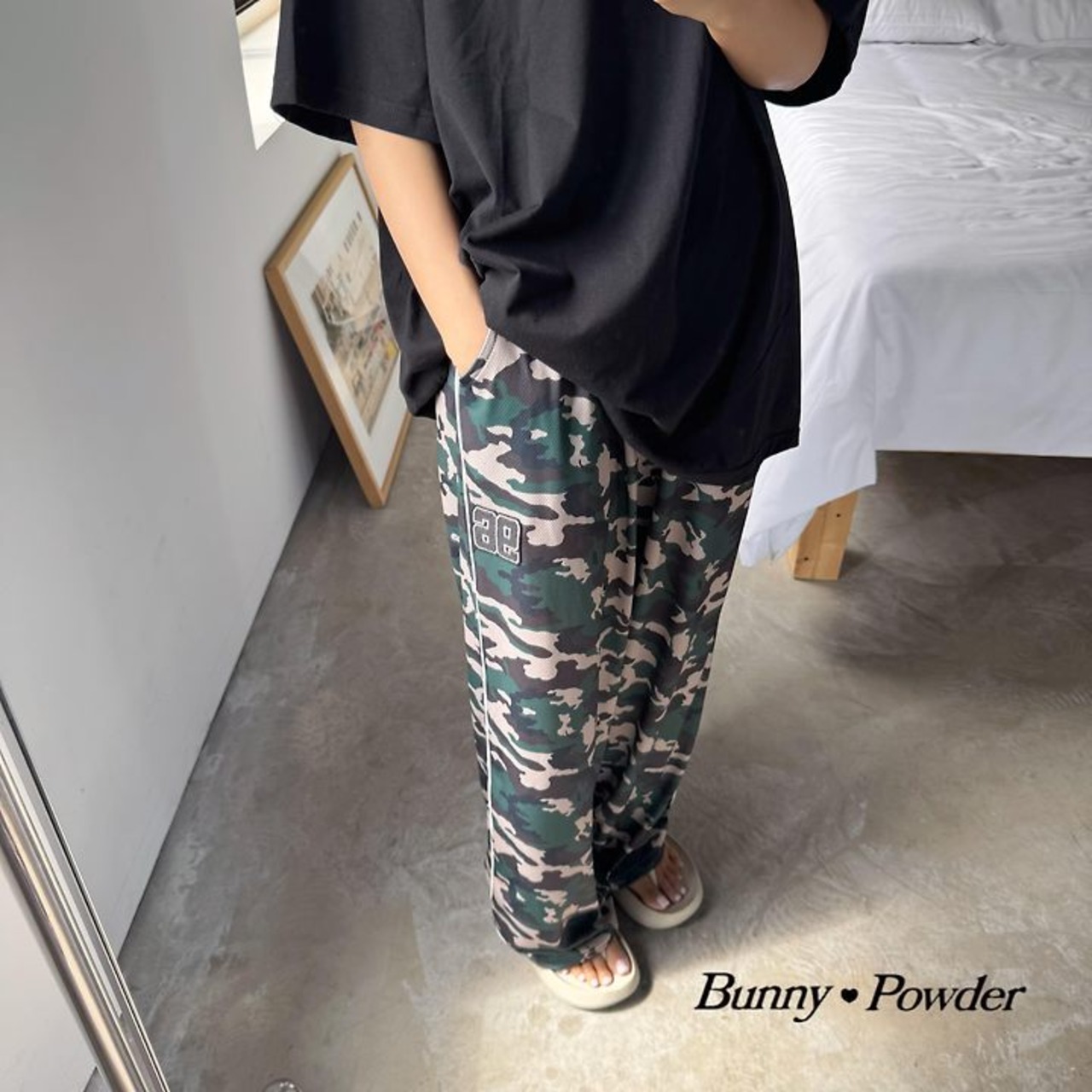 [Bunny Powder] (Planning) Camo Mesh Pants / [버니파우더] 기획)카모메쉬팬츠