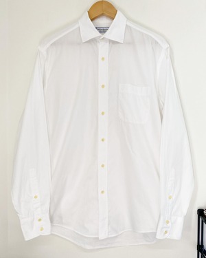 90sYves Saint Laurent Pour Homme Cotton Embroidery Wide Collar Shirt/L