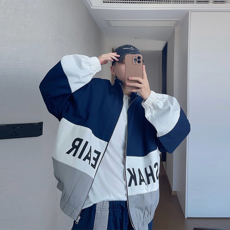 dannyandzee個性的な配色スタンドカラージャケット | mblueshop