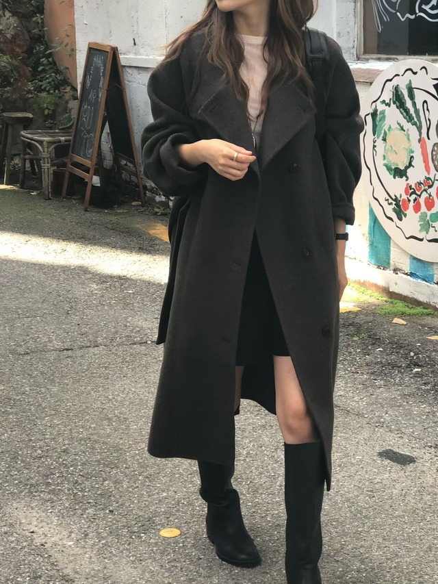 (予約) verveine / Noel high-neck handmade coat 2color