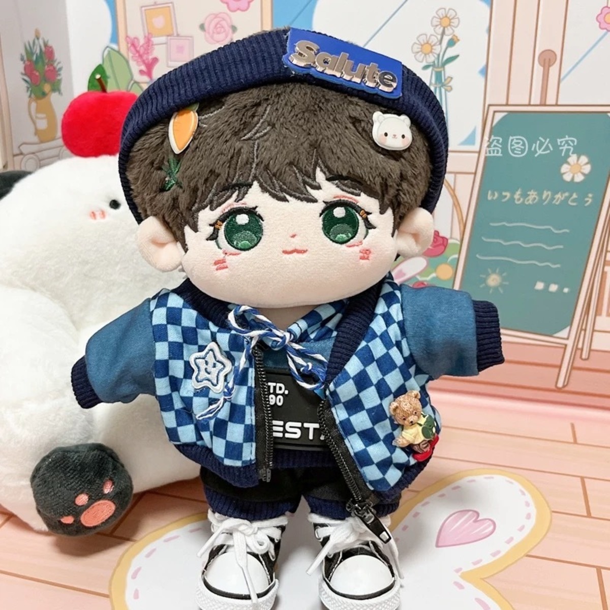 bts メンバー着用風ぬいちゃん洋服（【20cmぬい服】かっこいい青の 