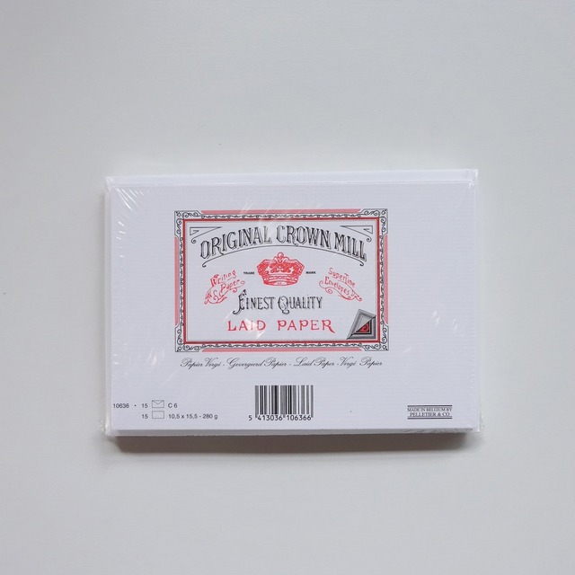 オリジナルクラウンミルカードセット 105X155&封筒114X162/各15枚入り(フラット) 4色 THE CLASSICSシリーズ [ORIGINAL CROWN MILL]