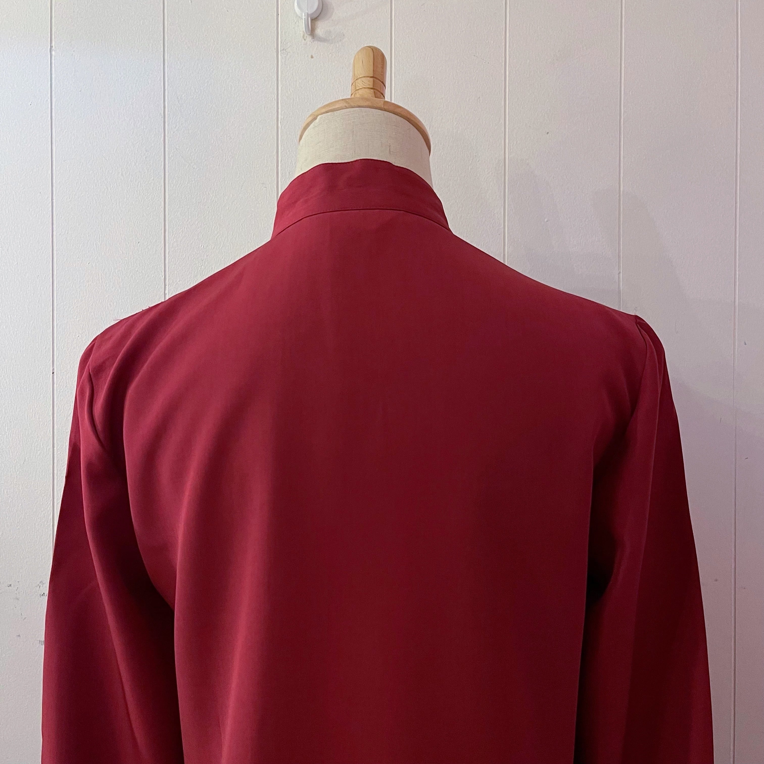 bordeaux black ribbon blouse