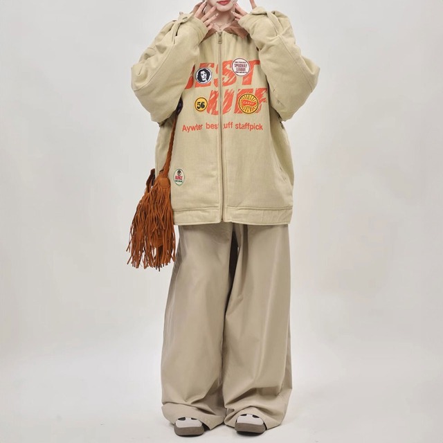 レトロワッペングラフィックジップジャケット 2col   R01216