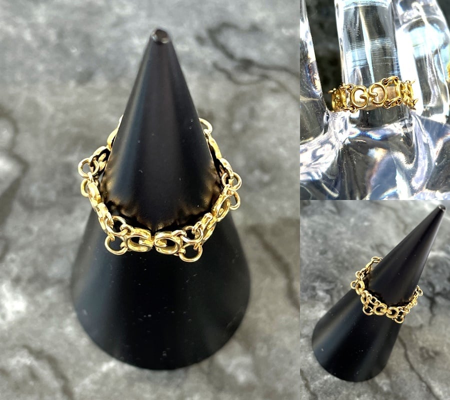 GUCCI グッチ K18 YG イエローゴールド インターロッキング G チェーン