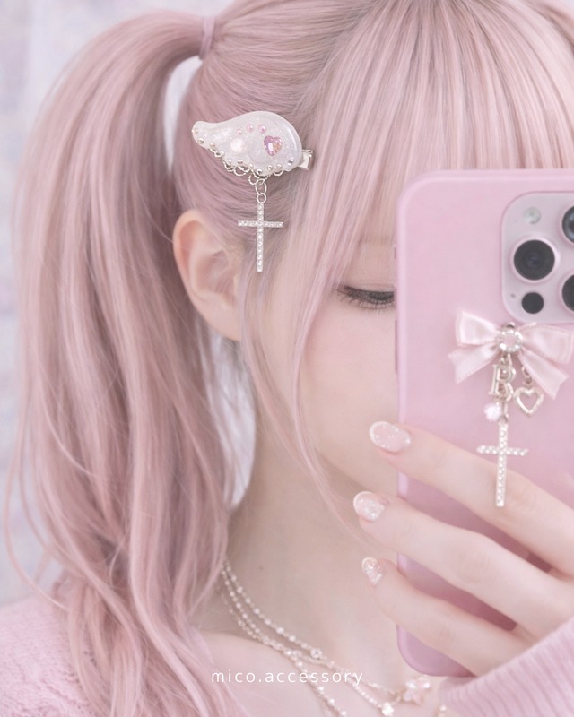 きらめく天使の羽ヘアクリップセット