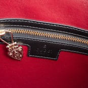 グッチ ジャッキー 1961 ミディアム ショルダーバッグ ブラック レッド レザー