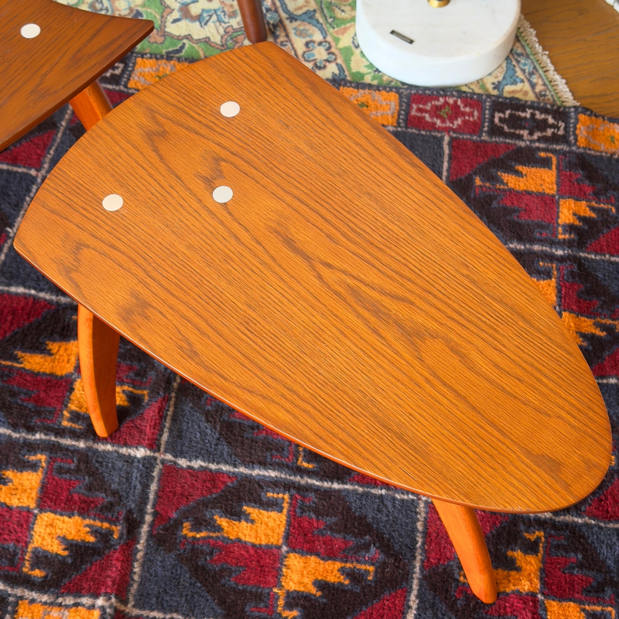 新品】MCM Oak Veneer Double Living Table / ミッドセンチュリー