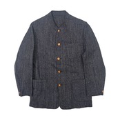 Karl Helmut カールヘルム コットン ノーカラージャケット M/ネイビーグレー 系/木ボタン