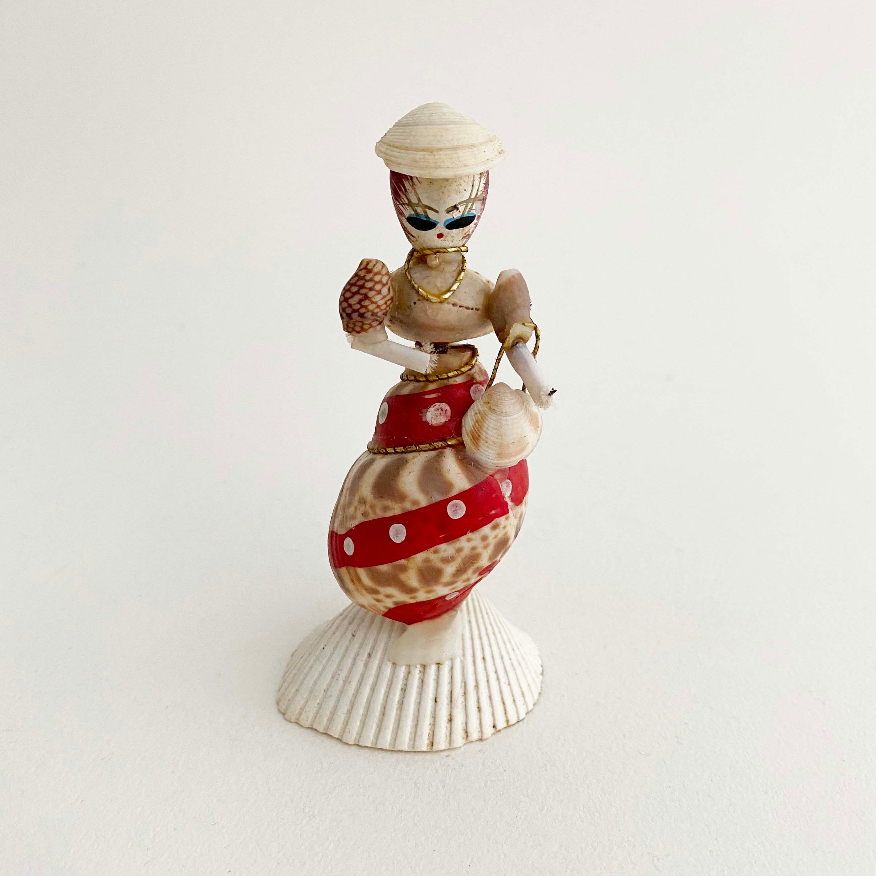 デッドストック昭和 貝人形お嬢さん（バイ貝）江ノ島しおり付き | kokeshka