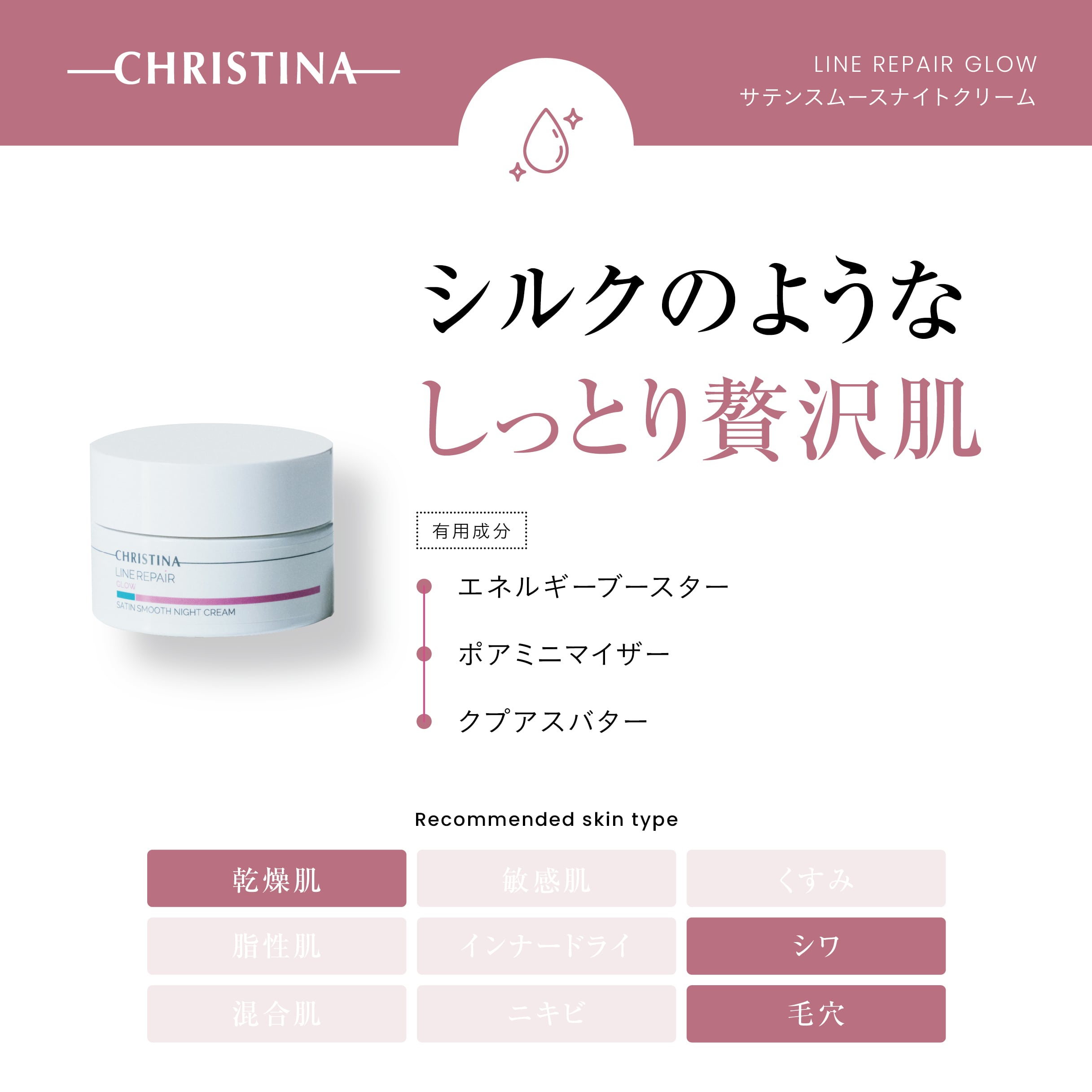 CHRISTINA】サテンスムースナイトクリーム【LR】 | BEAUTE SHOP